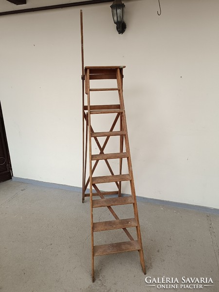 Antique two-pronged wooden ladder library room painting furniture can be opened 611 8549