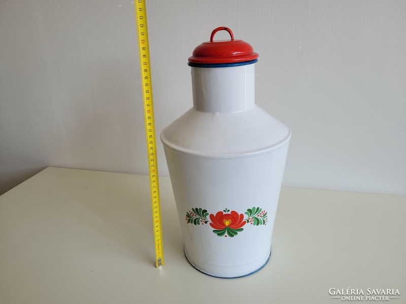 Old enameled flower pattern jug 7 l vintage enameled water jug water jug