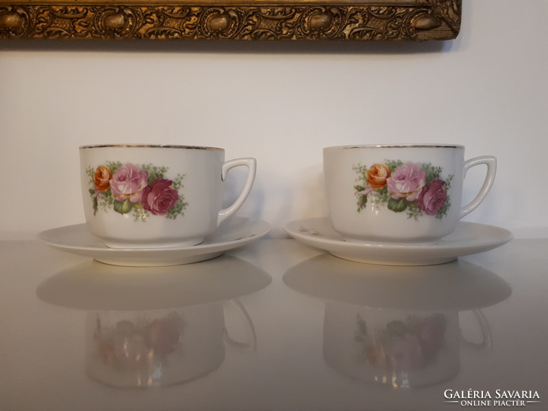 Pair of old Zsolnay porcelain teacups