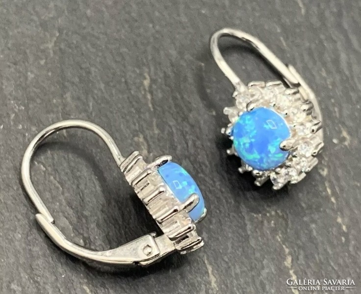Blue opal gemstone, sterling silver earrings /925/ new, many handcrafted jewelry!
