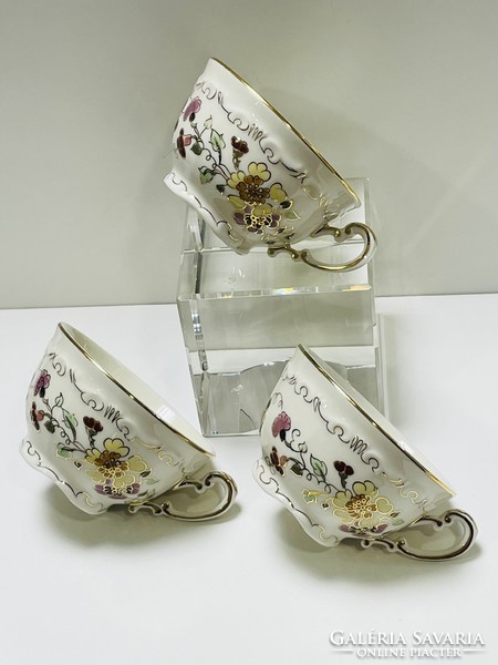 Zsolnay butterfly pattern teacups