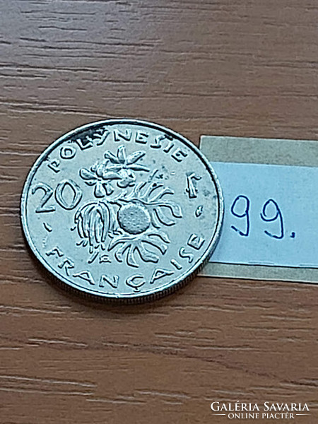 French Polynesia polynesia 20 francs 1993 i e o m, nickel 99.