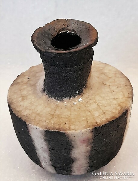 Ilona P. Benkő miniature raku ceramic vase
