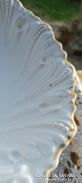 Antique porcelain cake plate with base