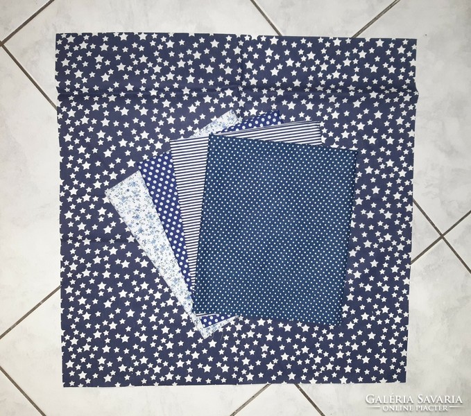 Kék anyag csomag - patchwork - dekor - méteráru - foltvarrás