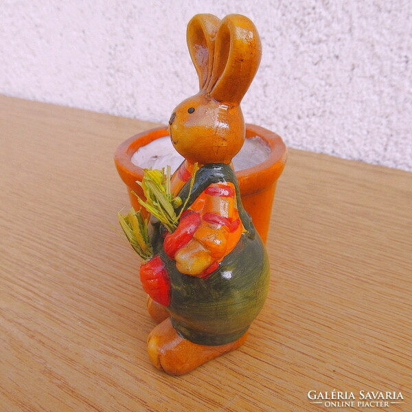 Easter rabbit, glazed folk ceramics, centerpiece, storage, 20 x 20 cm.