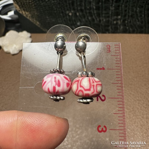 Old pink stud vintage earrings, metal earrings, the jewelry is from the 1970s