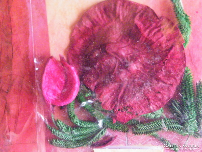 Régi, illatos, száraz virág kompozíciós képeslap - saját gyűjteményből -