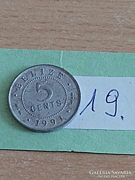Belize 5 cents 1991 alu. II. Elizabeth 19