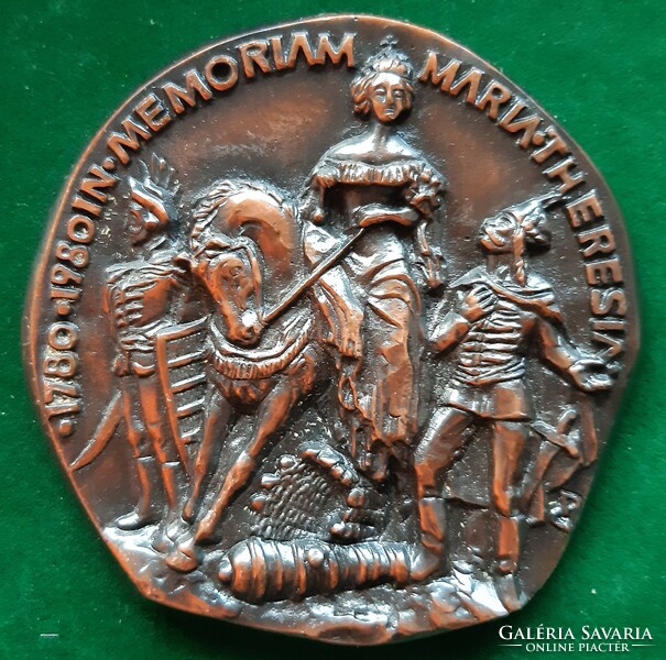 Budapest Honey, Gustáv Peternák: Mária Theresia, 1780-1980, medal, plaque, small sculpture