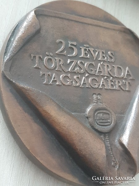 Szeged DÉLÉP  Bronz kétoldalas  emlék plakett  9,8 cm  jelezett szignóval