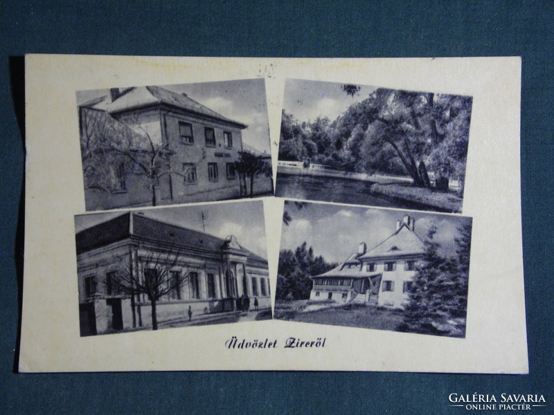 Képeslap, Postcard, Zirc, mozaik részletek,tanácsháza,üdülő, 1956