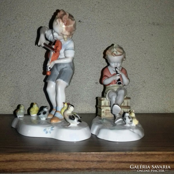 Metzler & Ortloff German porcelain figurines - musical children