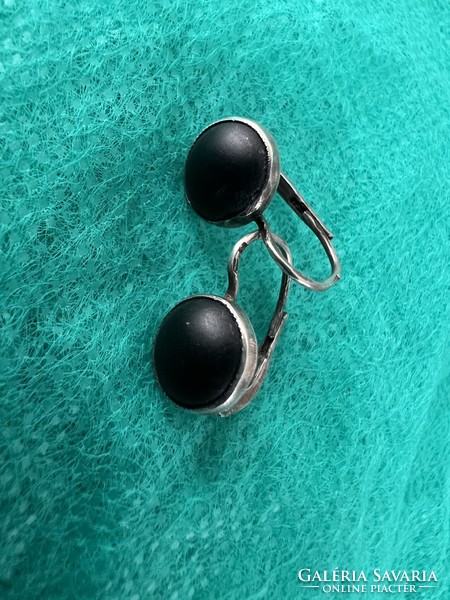 Antique gagat silver earrings