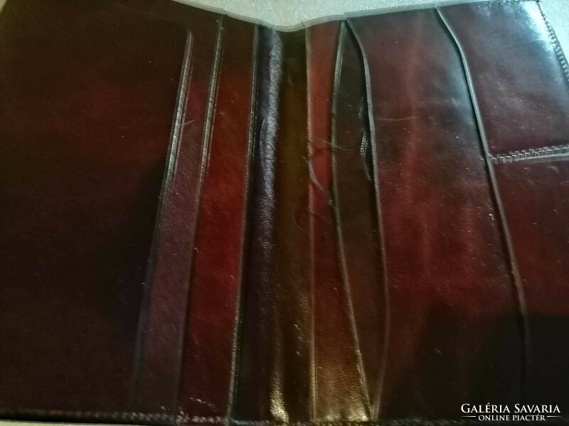 Old burgundy leather men's briefcase