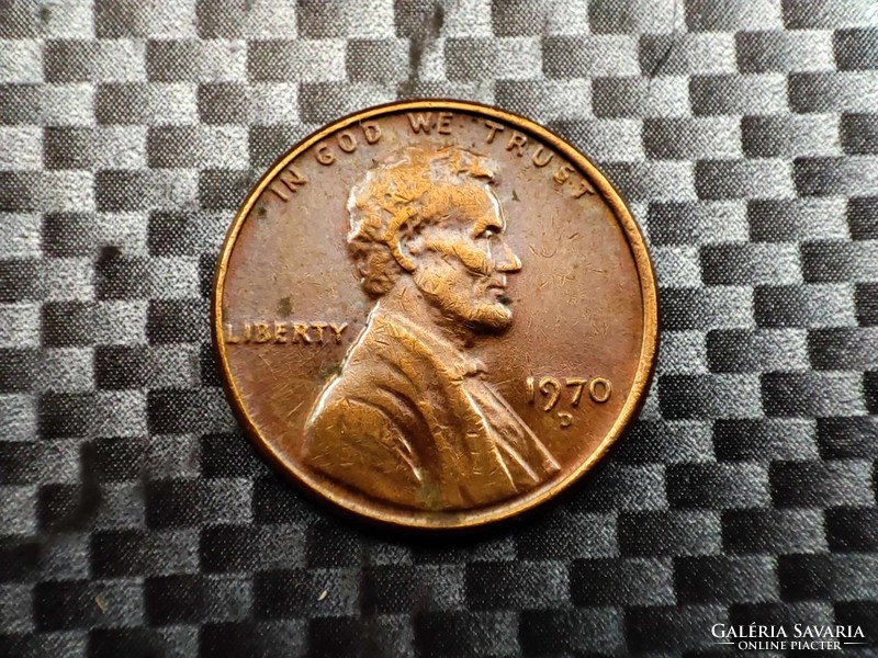 Amerikai Egyesült Államok 1 cent, 1970 Lincoln Cent Verdejel D - Denver