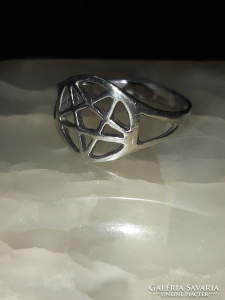 Magic pentagram - small silver ring