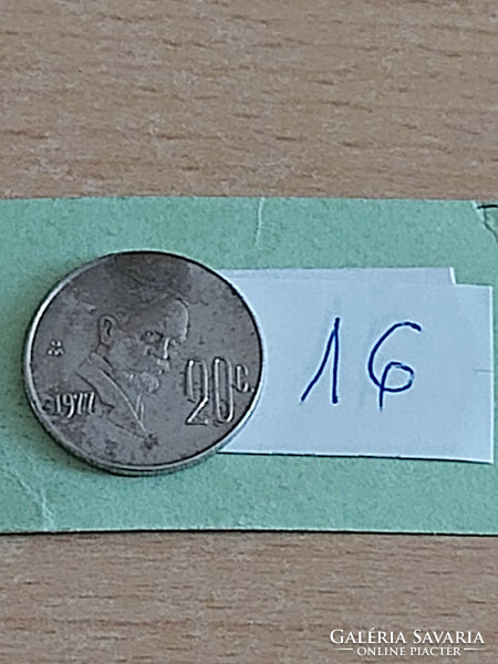 Mexico mexico 20 centavos 1977 copper-nickel, francisco i. Madero 16