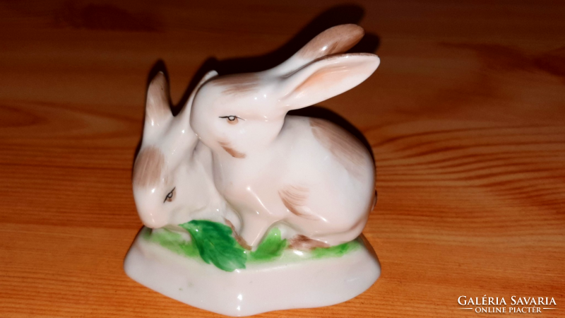Hand-painted porcelain bunnies from Hollóháza
