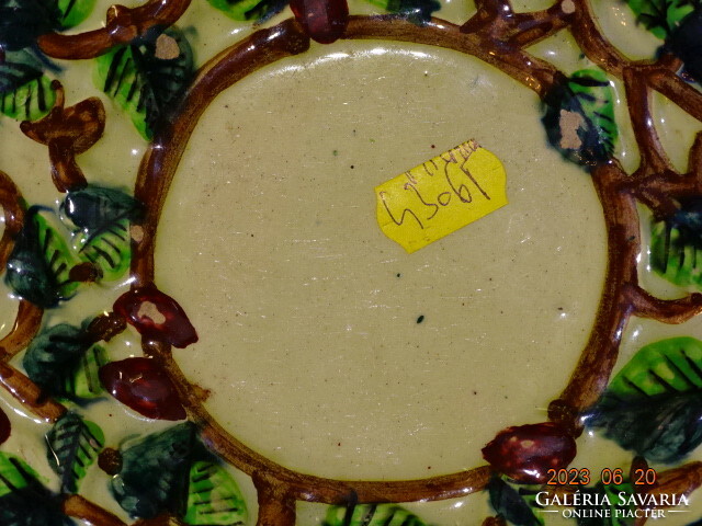 2 pcs. Antique Fischer Károly Tata hard terracotta plate majolica decorative plate