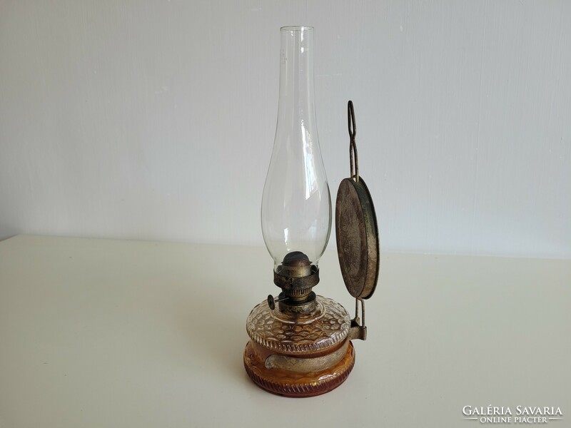 Régi vintage nagy üveg petróleum lámpa fali asztali éjjeli lámpa