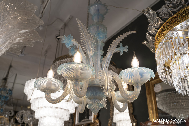 Opal Murano glass chandelier