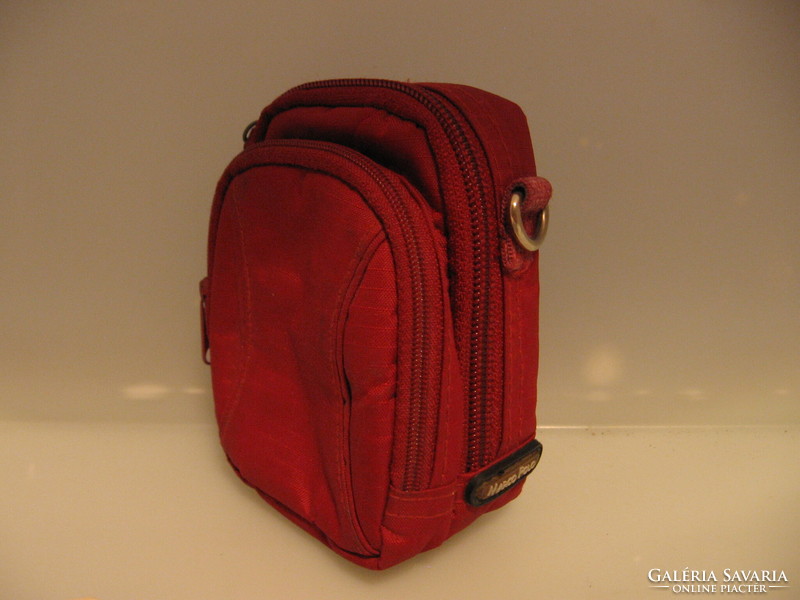 Marco polo red mini bag on the belt and across the shoulder
