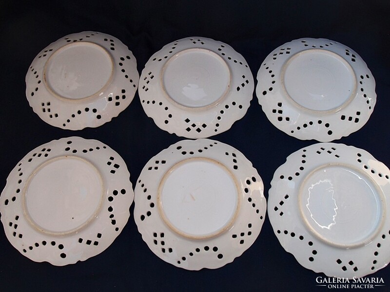 6 db antik  jelenetes tányér