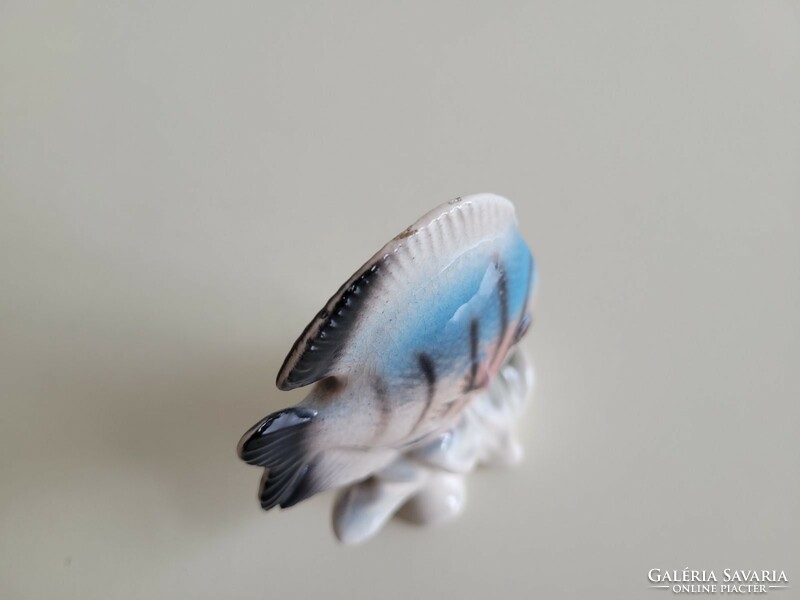 Retro porcelán hal régi kék halacska