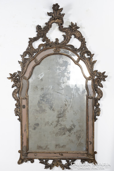Neo-baroque style carved wooden framed mirror