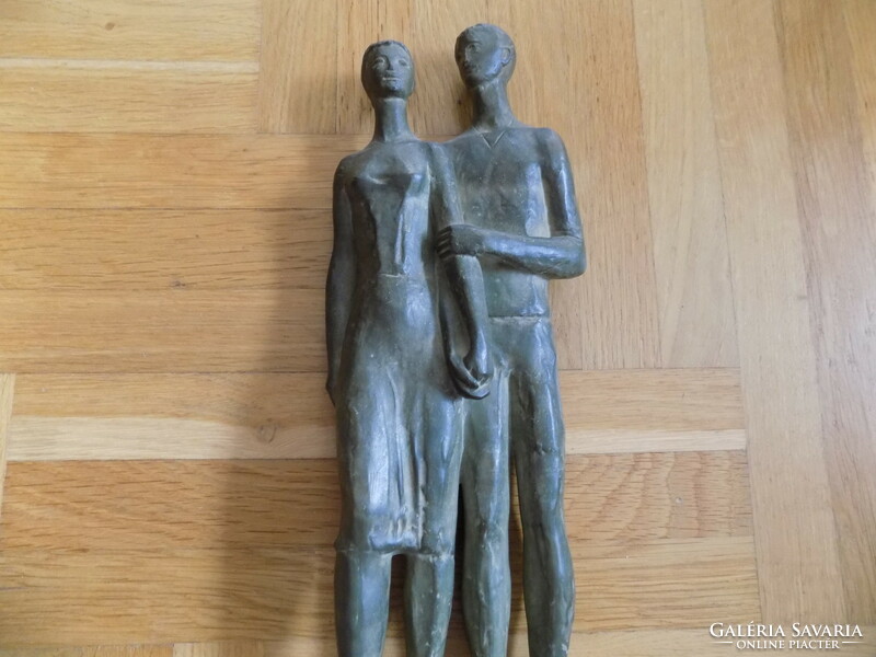 Márta Lesenyei (1930-) ceramic statue of married couple confident together !!