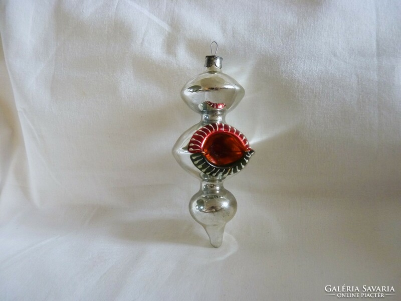 Old glass Christmas tree decoration - special reflex ornament!