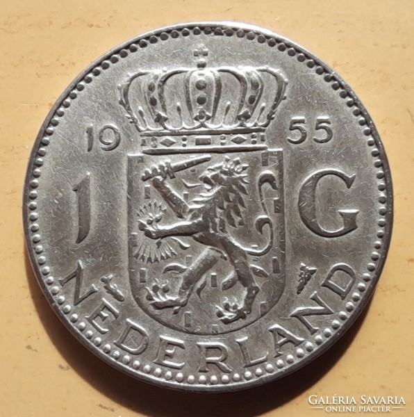 Hollandia 1 Gulden 1955 .  Ag ezüst