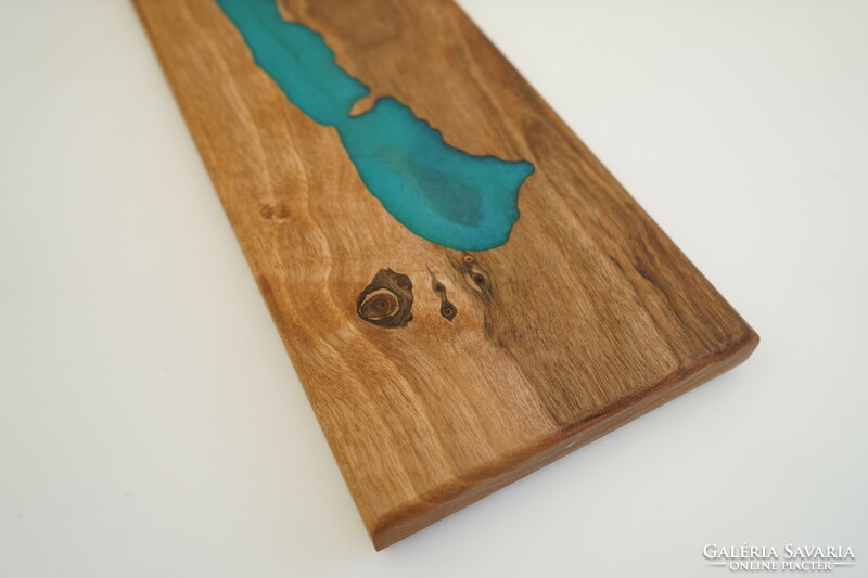Balaton solid walnut wood and epoxy serving board / cheese serving board / epoxy balaton