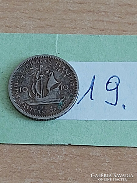 Eastern Caribbean States 10 cents 1965 ii. Queen Elizabeth, copper-nickel, 