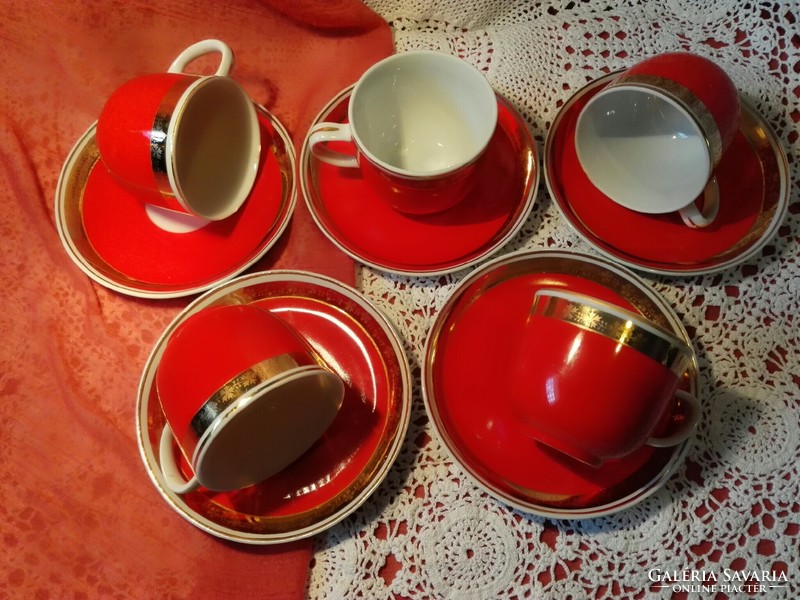 Hollóháza porcelain retro coffee set.