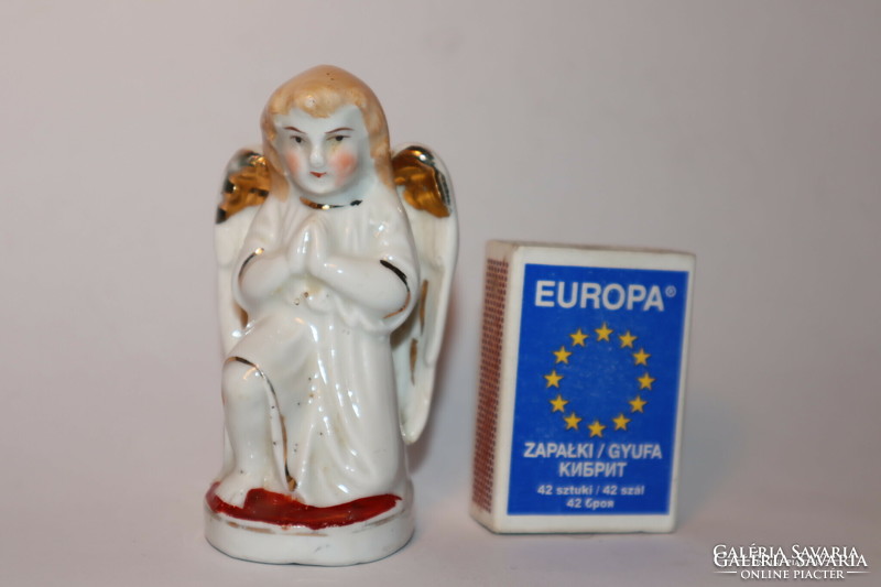 Old, antique, very charming, numbered German porcelain angel, angel figurine-Christmas decoration