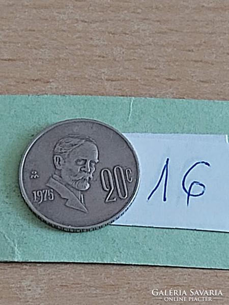 Mexico mexico 20 centavos 1975 copper-nickel, francisco i. Madero 16