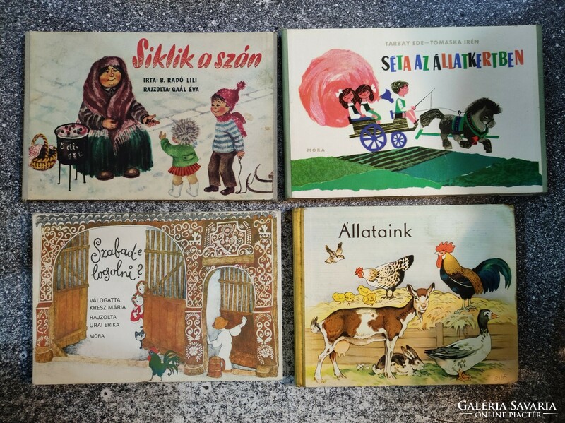 Retro folding books. (4 Pcs) is it allowed to water, our animals, a walk in the zoo, the sleigh glides..