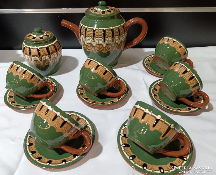Bulgarian glazed ceramic coffee set