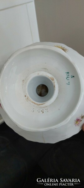 Fajansz antik porcelán talpas kínáló