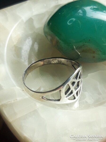 Magic pentagram - small silver ring
