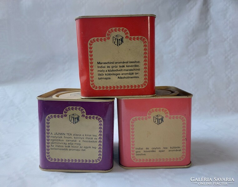 Retro metal box compack tea box 3 pcs