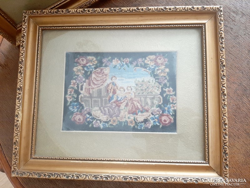 Antique tapestry in a pair of frames in good condition