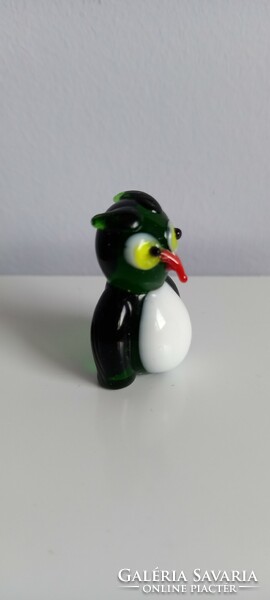 Zöld üveg mini bagoly figura