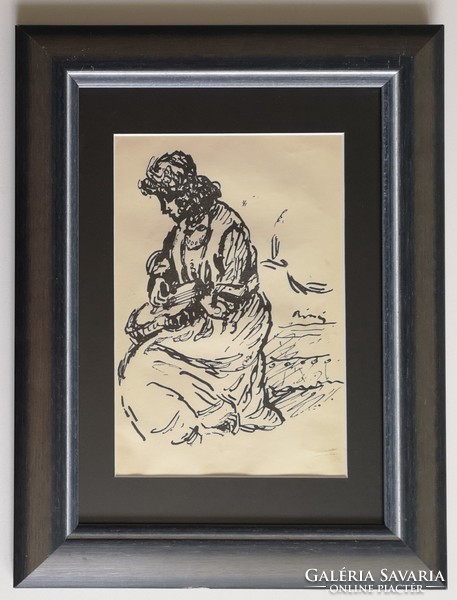 Rippl-Rónai józsef(1861-1927): Lány gitárral. 1911. Jelzett.