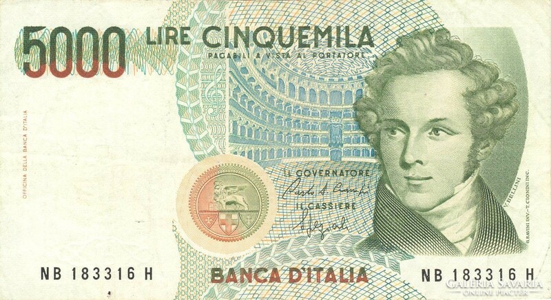 5000 líra lire 1985 Olaszország 2.
