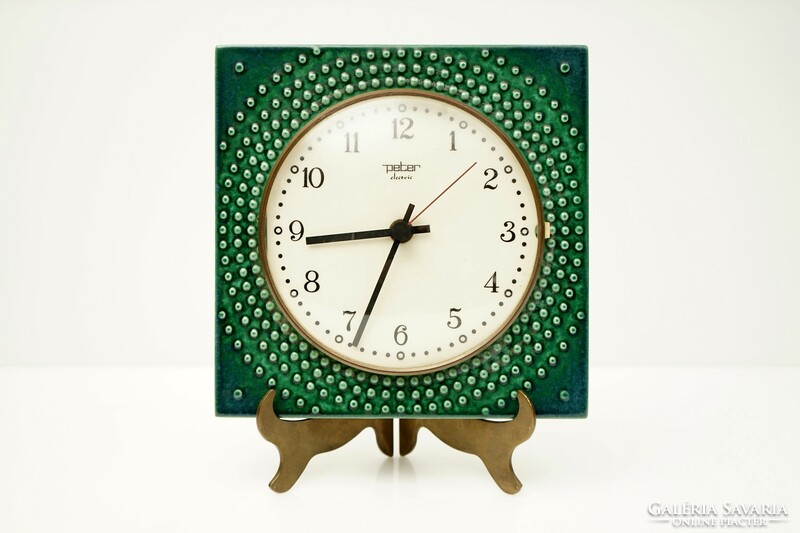 Beautiful peter wall clock / ceramic / quartz structure / retro / old / works!