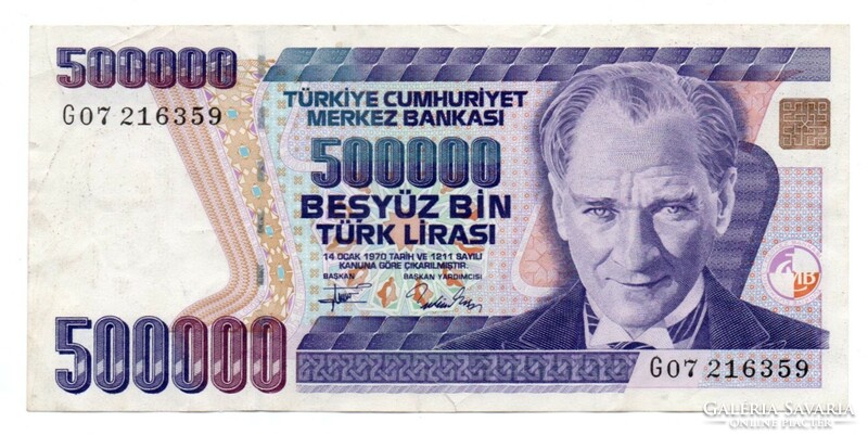 500,000 Lira 1970 Turkey was a little torn