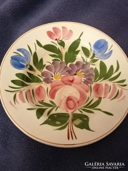 Old, hand-painted wall plate with miskolcz mark